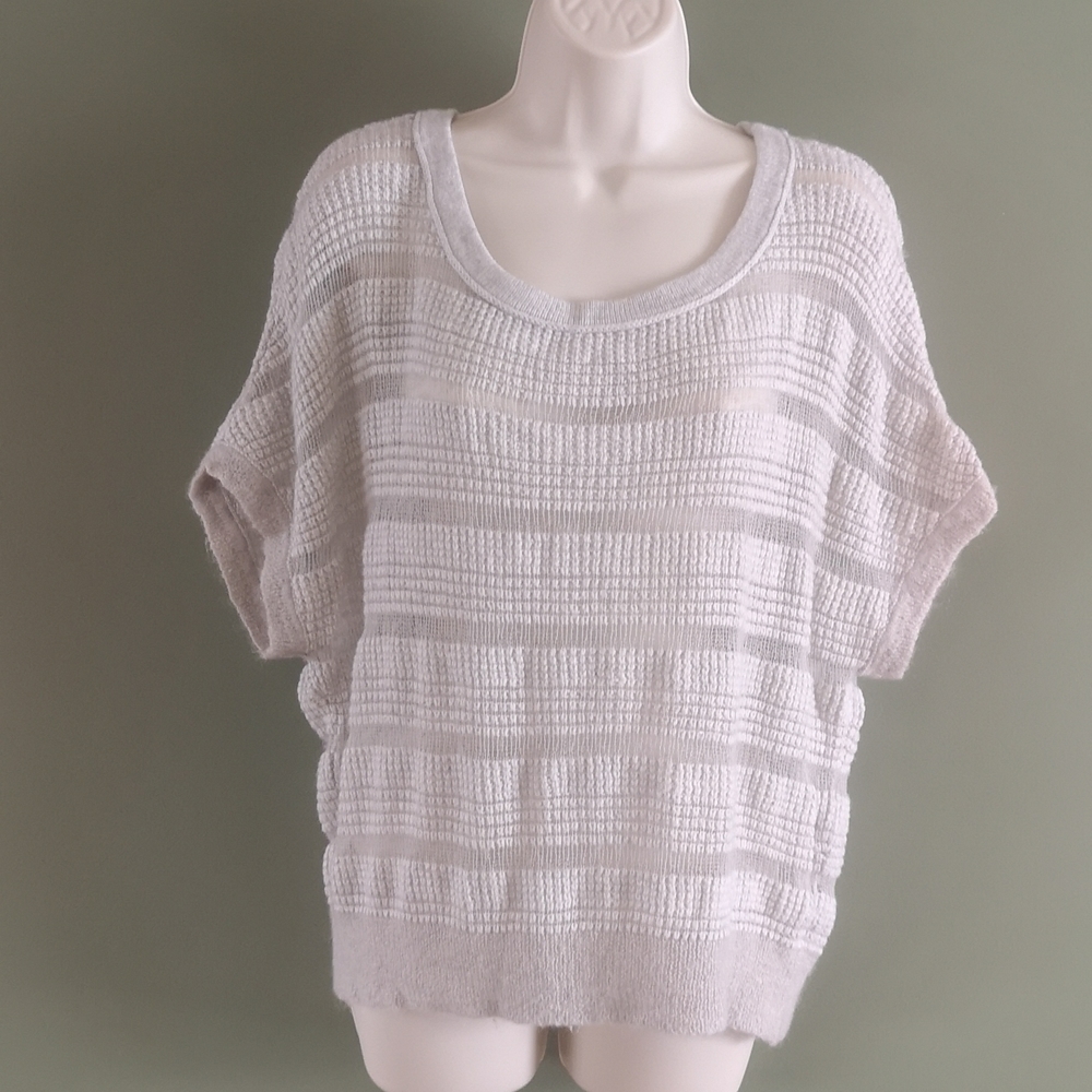 Saks Fifth Avenue Blue Label Wool Cashmere blend Pullover Drop Cap Sleeve Sz M - Picture 11 of 16